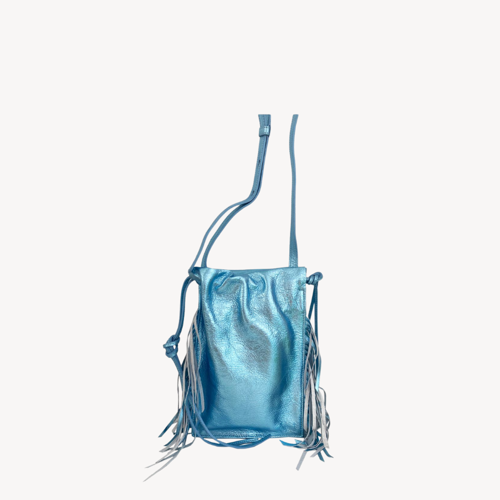 Ania Tiny Azul Metálica Flecos