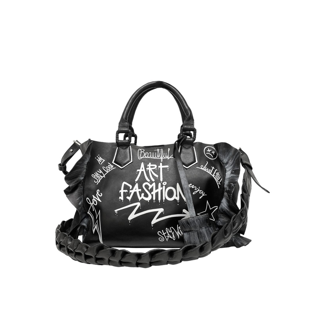 XL Mini Negra Graffiti Blanco