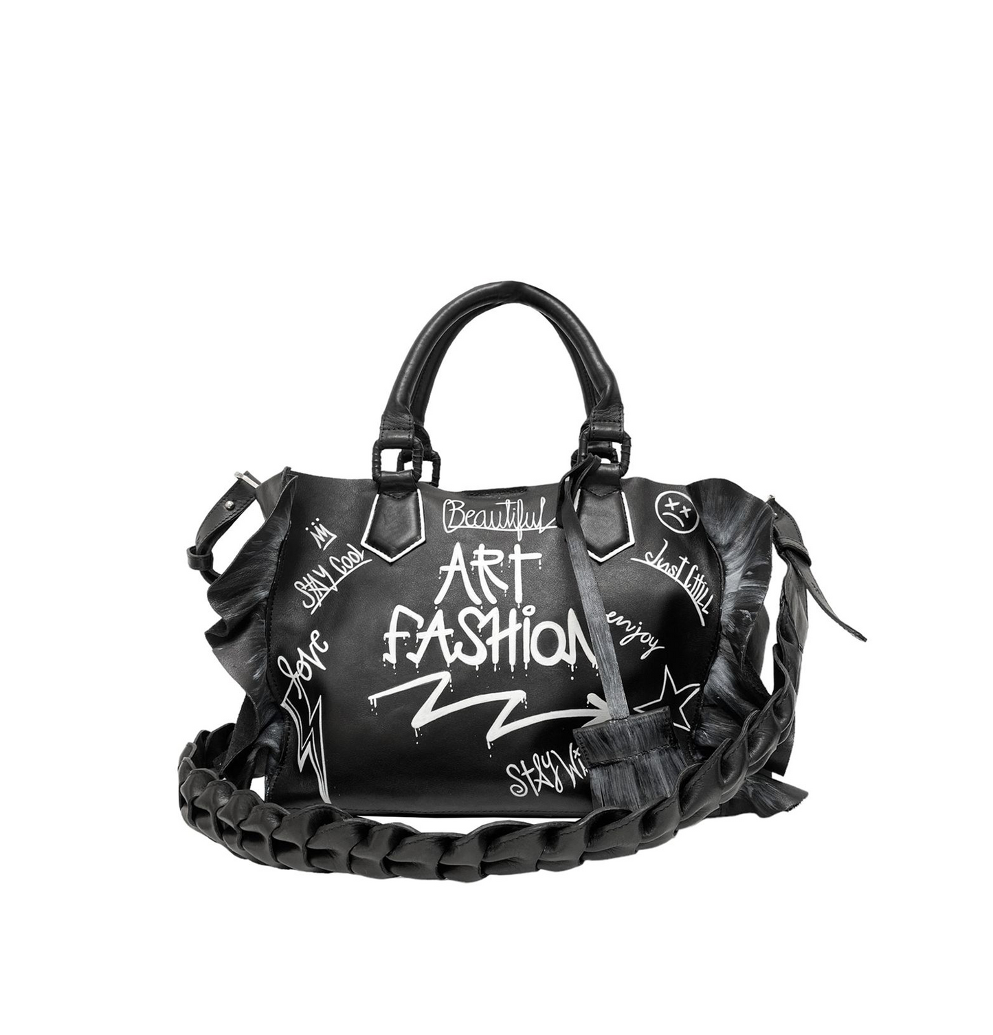 XL Mini Negra Graffiti Blanco