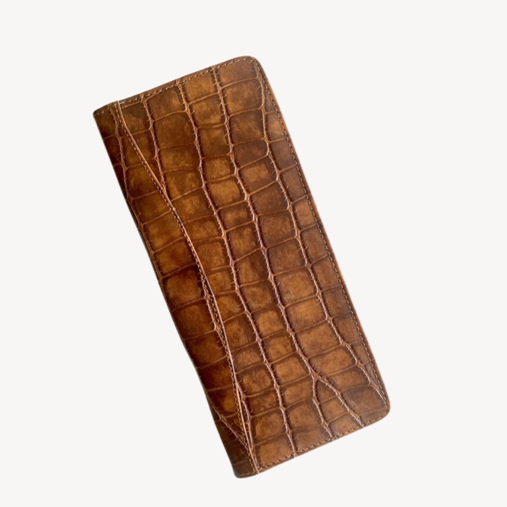 Chequera Croco Camel