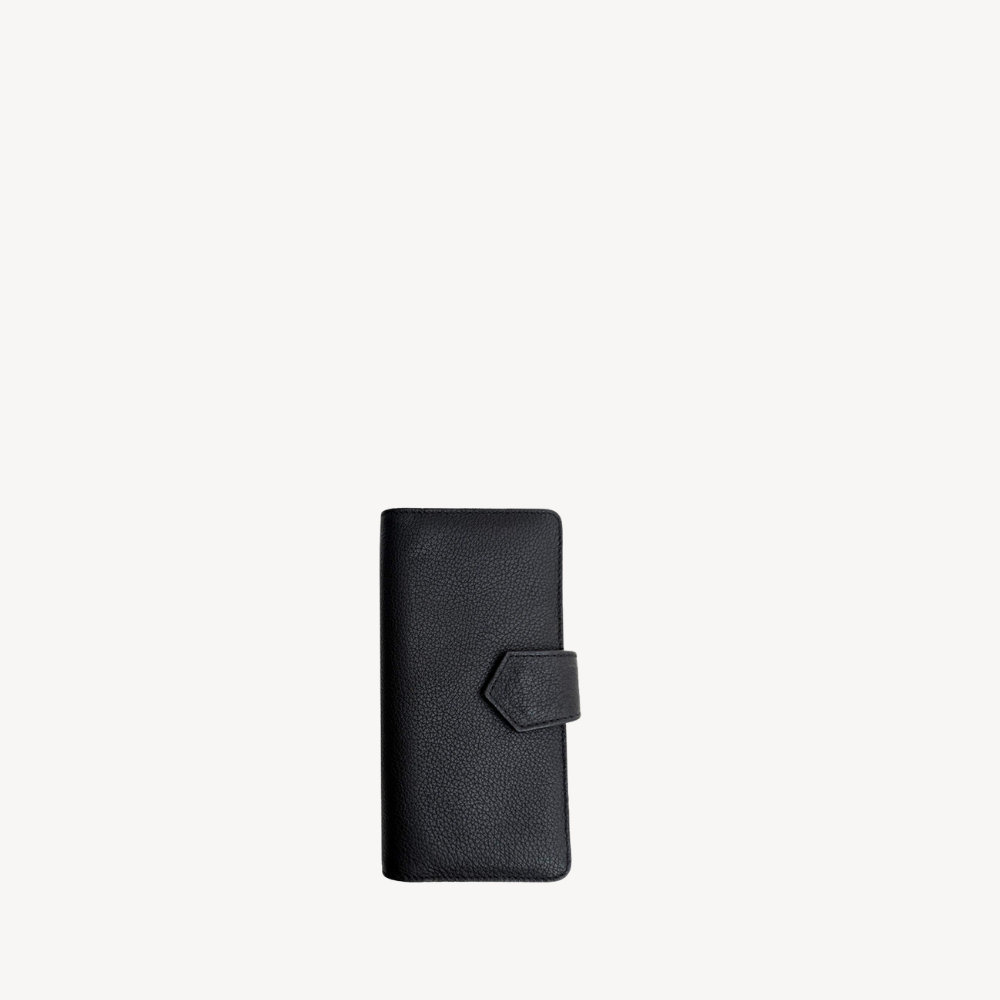 Cartera Flat Chica Broche Negro