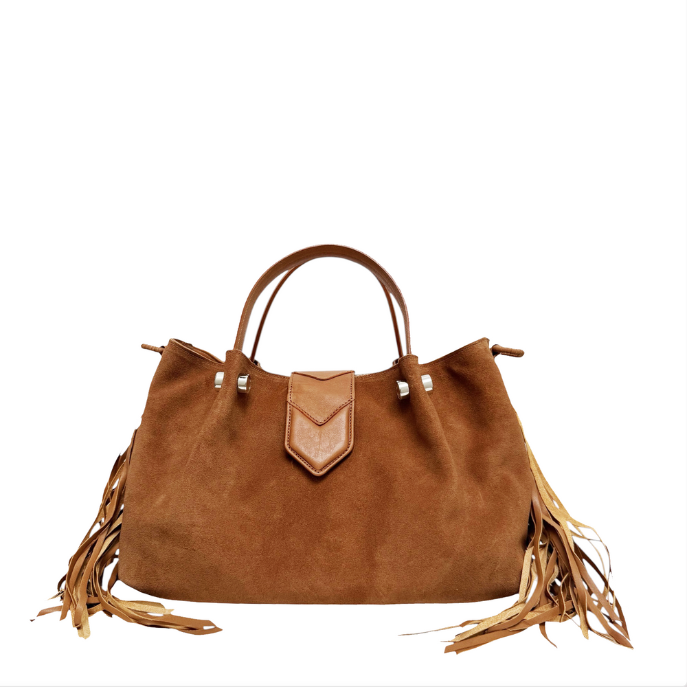 Uma Chica Gamuza Camel Flecos