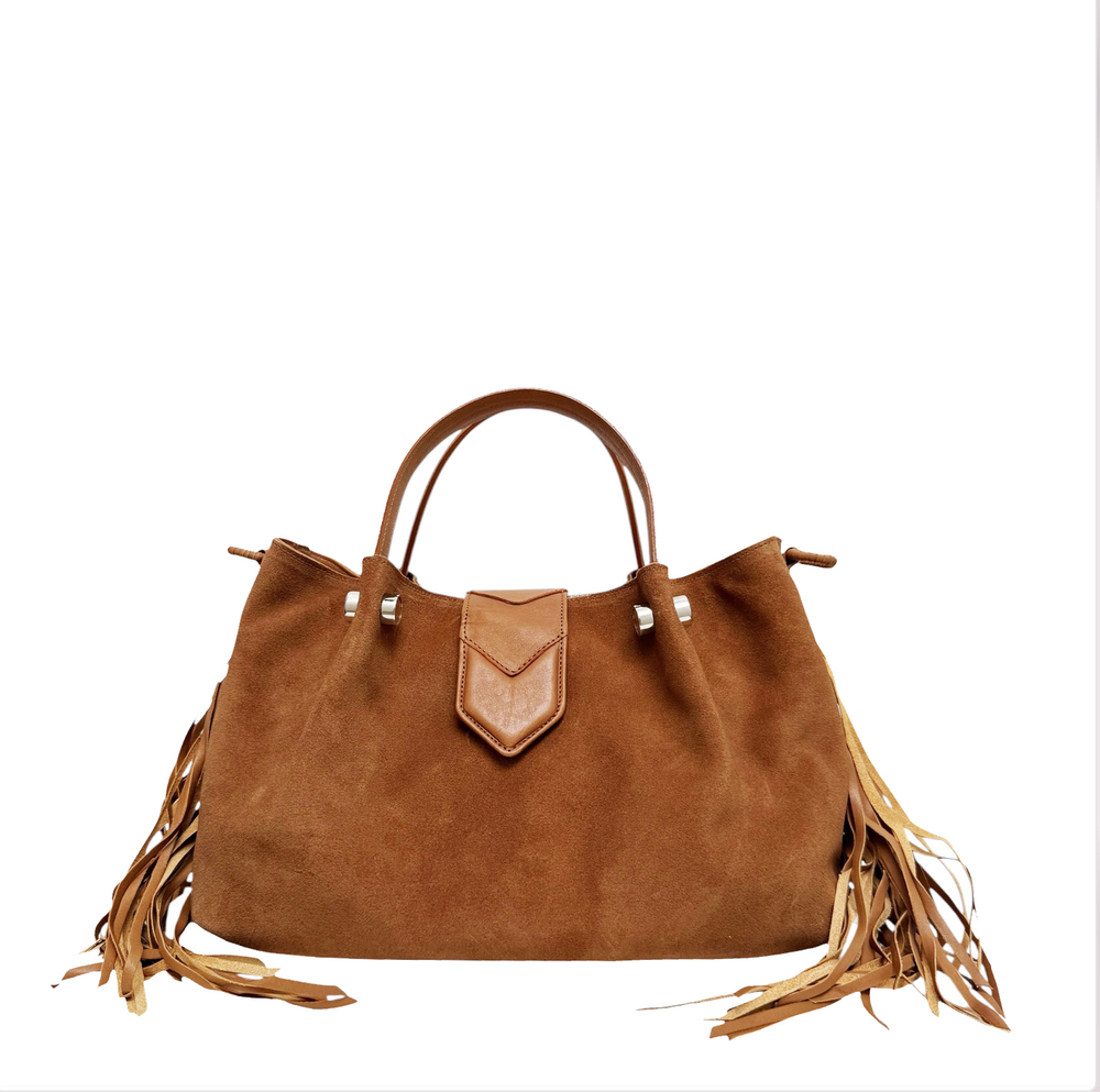 Uma Chica Gamuza Camel Flecos