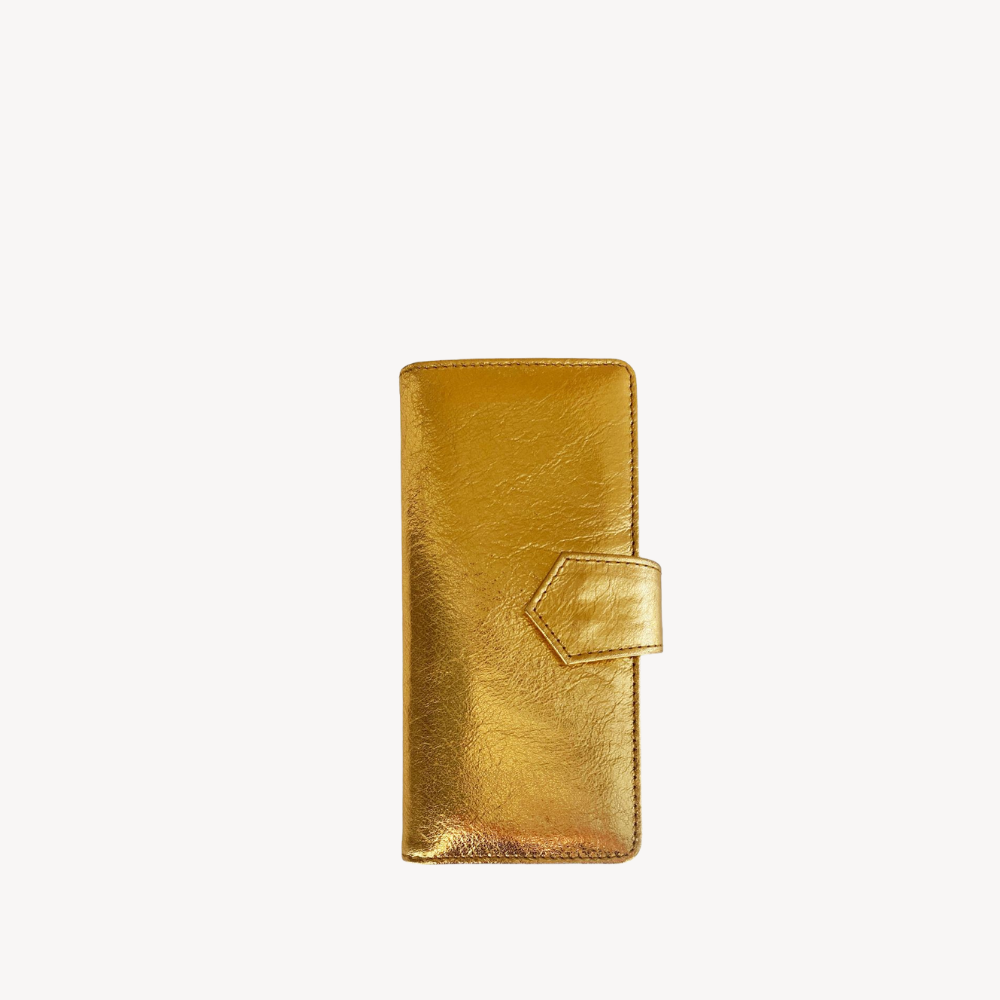 Cartera Flat Grande Oro