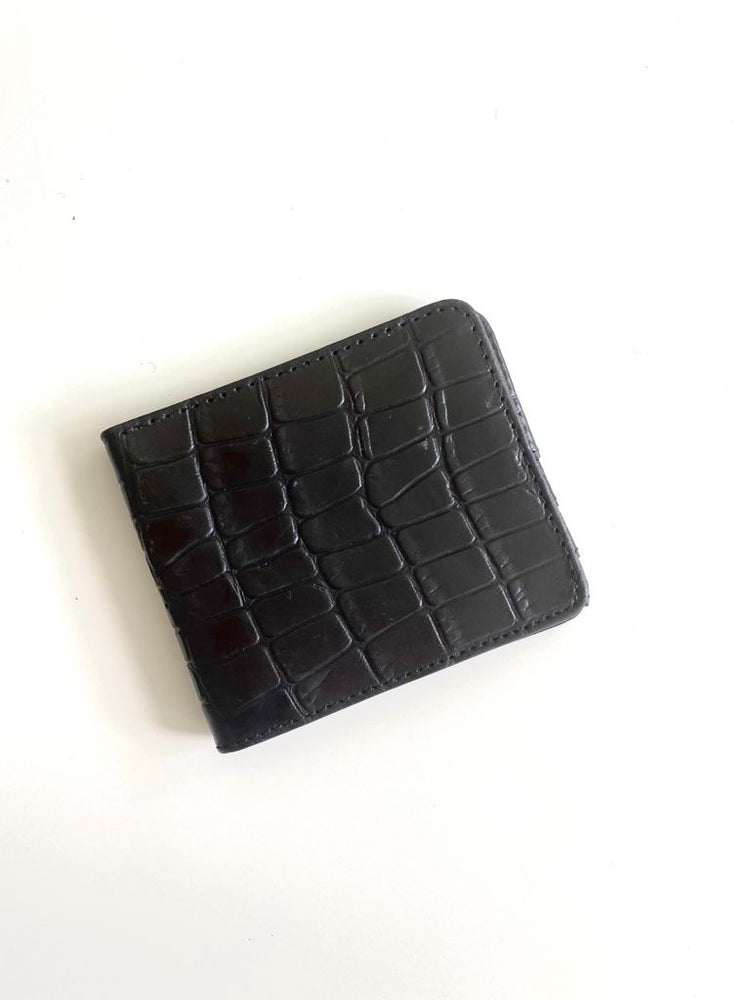 Cartera Croco Grande Negra