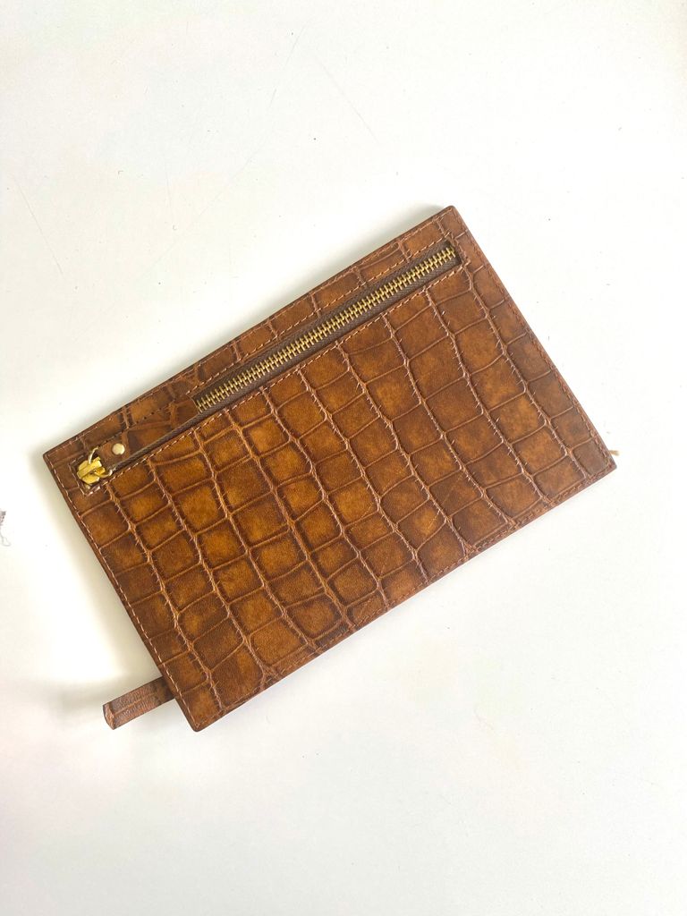 Porta Dinero Croco Café